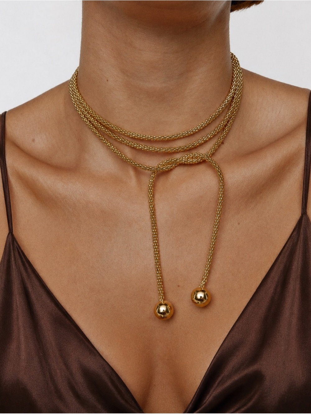 Gold Rope Lariat Necklace Wrap MultiSTYLE necklace